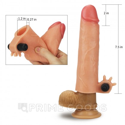 Насадка на пенис с вибропулей Nature Extender Flesh (17,5 см) от sex shop primegoods фото 2