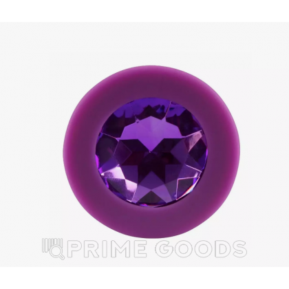 Анальная пробка из фиолетового силикона с фиолетовым кристаллом (размер S) от sex shop primegoods фото 2