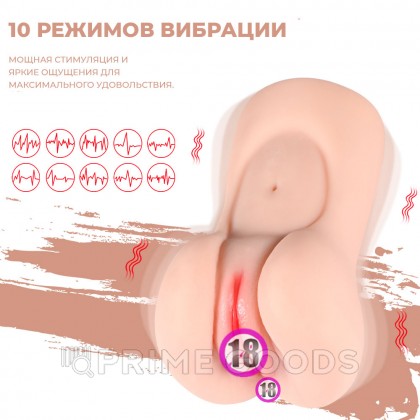 Реалистичный компактный мастурбатор Aggie с вибрацией от sex shop primegoods фото 9