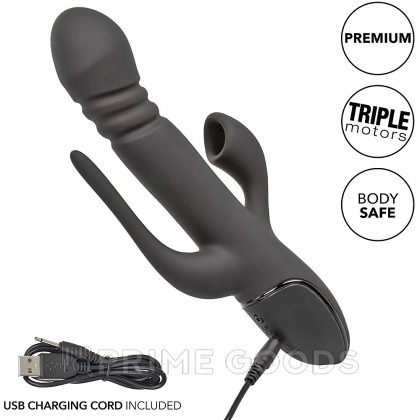 Вибромассажер тройной CalExotics III Triple Euphoria с режимом всасывания и анальной стимуляцией, 14 см x 3.75 см от sex shop primegoods фото 4
