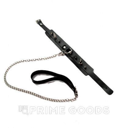 Ошейник с поводком с шипами от sex shop primegoods