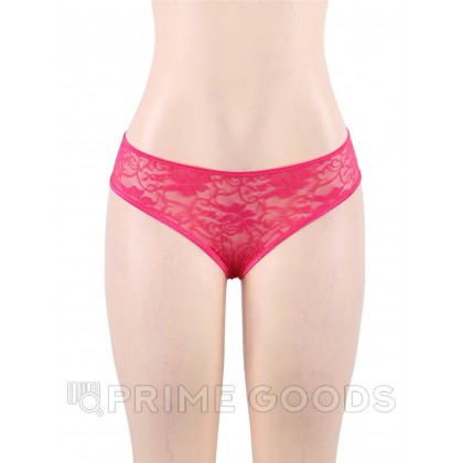 Кружевные трусики с доступом розовые (размер 3XL-4XL) от sex shop primegoods фото 4