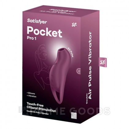 Клиторальный стимулятор с вибрацией Pocket Pro 1 от Satisfyer бордовый от sex shop primegoods фото 5