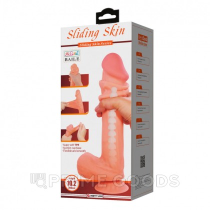 Реалистичный фаллоимитатор Sliding skin, 26 см от sex shop primegoods фото 6