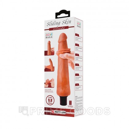 Реалистичный вибратор Alfredo Sliding skin, 25*4 см от sex shop primegoods фото 7