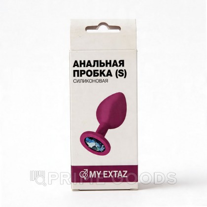 Анальная пробка из розового силикона со светло-жёлтым кристаллом (размер S) от sex shop primegoods фото 2
