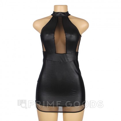 Кожаное платье Ohyeah с сетчатыми вставками, 3XL-4XL от sex shop primegoods фото 4