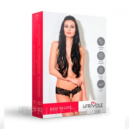 Пикантные трусики с доступом и цветочным кружевом Easy to love, XS/S, 40-42 от sex shop primegoods фото 3