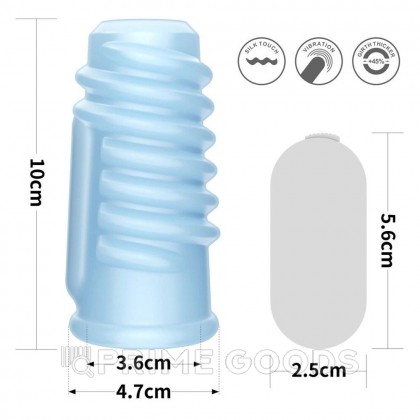 Насадка на пенис с вибрацией Spiral Knights Ring  (10*3,6) голубая от sex shop primegoods фото 5