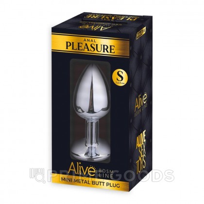 Анальная пробка Alive Anal Pleasure металл, с синим кристаллом S: 7х2,8 см  от sex shop primegoods фото 6