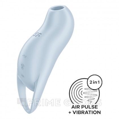 Клиторальный стимулятор с вибрацией Pocket Pro 1 от Satisfyer голубой от sex shop primegoods
