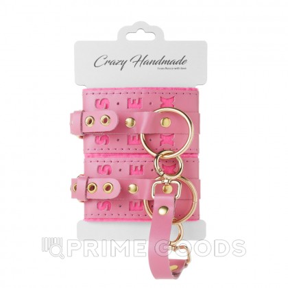 Оковы розовые с надписью SEX, фетр, золото от sex shop primegoods