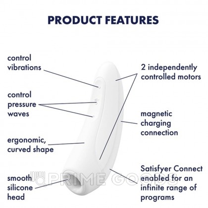 Вакуумный клиторальный стимулятор Satisfyer Curvy 1+ (белый) от sex shop primegoods фото 6