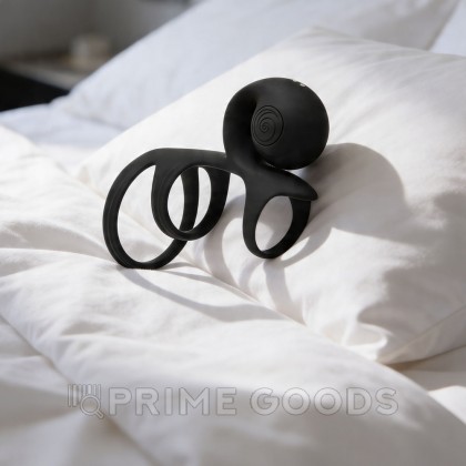 Эрекционное кольцо со стимуляцией для пар SVibe Snail JOVI Arc, черное от sex shop primegoods фото 5