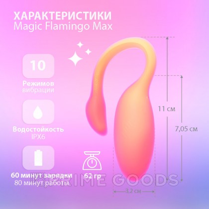 Вибромассажёр с интеллектуальным управлением Magic Flamingo Max от Magic motion, оранжевый от sex shop primegoods фото 3