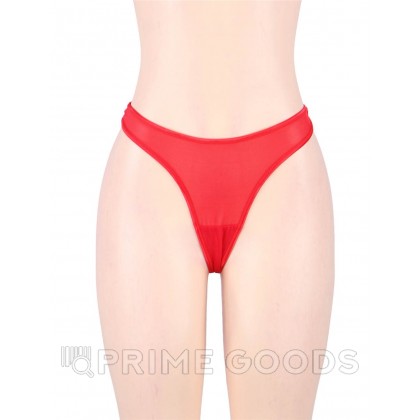 Пояс красный для чулок с ремешками на клипсах (XL-2XL) от sex shop primegoods фото 3