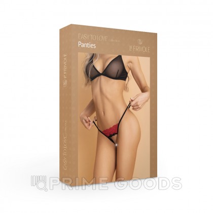 Фривольные трусики с доступом и красным кружевом Easy to love, XS/S, 40-42 от sex shop primegoods фото 4
