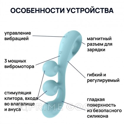 Мультифункциональный вибратор для тройной стимуляции Satisfyer Tri Ball 2 голубой от sex shop primegoods фото 9