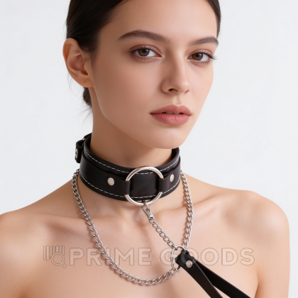 Ошейник-чокер из мягкой натуральной кожи от sex shop primegoods фото 3