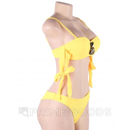 Купальник с завязками Rhinestone Yellow (S) от sex shop primegoods фото 10