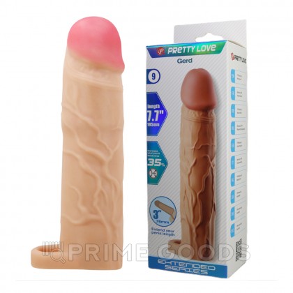 Реалистичная насадка на пенис Gerd, бежевый, 19,5 см от sex shop primegoods фото 9