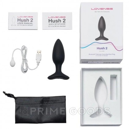 Анальная вибропробка Hush 2 второго поколения с управлением на расстоянии от Lovense (S: 38*100 мм.) от sex shop primegoods фото 6