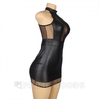 Кожаное платье Ohyeah с сетчатыми вставками, 3XL-4XL от sex shop primegoods фото 5