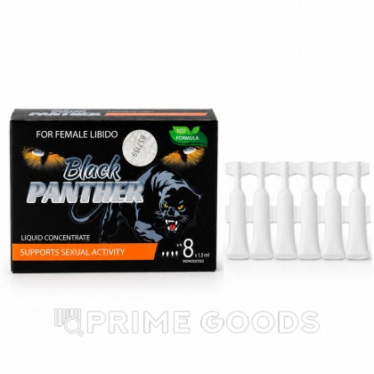 Концентрат пищевой Black PANTHER для женщин, на основе растительного сырья, 8 монодоз по 1,5 мл от sex shop primegoods