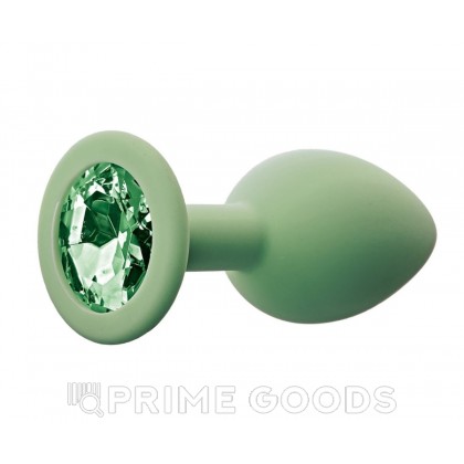 Анальная пробка с зеленым кристаллом Gamma, цвет салатовый (CORE) (S) от sex shop primegoods фото 2