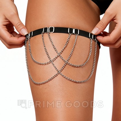 Подвязка с декоративными цепочками OS Black от sex shop primegoods