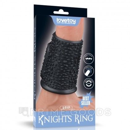 Эрекционное кольцо с вибрацией Lovetoy Knights Ring Drip черная от sex shop primegoods фото 3