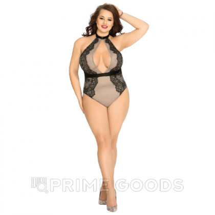 Тедди с ажурной вставкой и чокером, plus size от sex shop primegoods