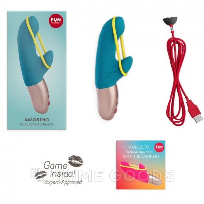 Вибратор AMORINO от Fun Factory бирюзовый от sex shop primegoods фото 3