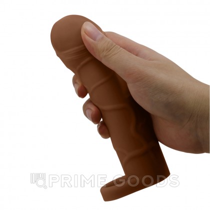 Реалистичная насадка на пенис Bunion, коричневый, 16,5 см от sex shop primegoods фото 6