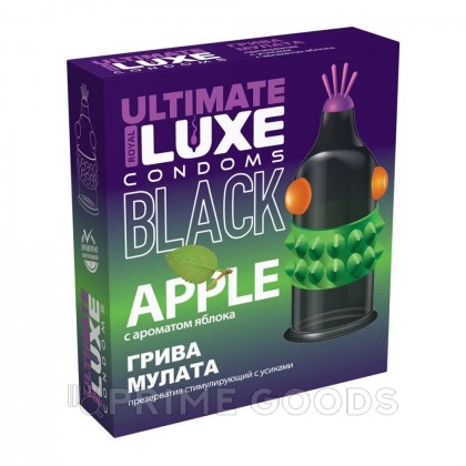 LUXE BLACK ULTIMATE ГРИВА МУЛАТА - Презерватив с ароматом яблока, 1 штука (черный) от sex shop primegoods