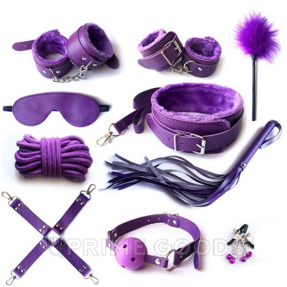 БДСМ набор 10 предметов, фиолетовый от sex shop primegoods