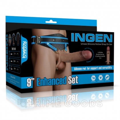 Расширенный набор страпона Ingen 9 (пояс, реалистичный полый дилдо и втулка) XS/S/M от sex shop primegoods фото 3