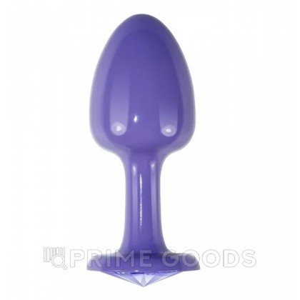 Фиолетовая анальная пробка с голубым кристаллом от sex shop primegoods фото 2