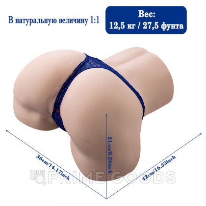 Реалистичный двойной мастурбатор с функцией фрикции Gina от sex shop primegoods фото 9