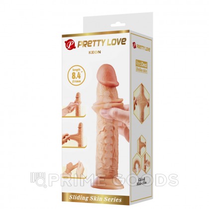 Реалистичный фаллоимитатор на присоске Keon Sliding skin (21,4*4,4 см) телесный от sex shop primegoods фото 5