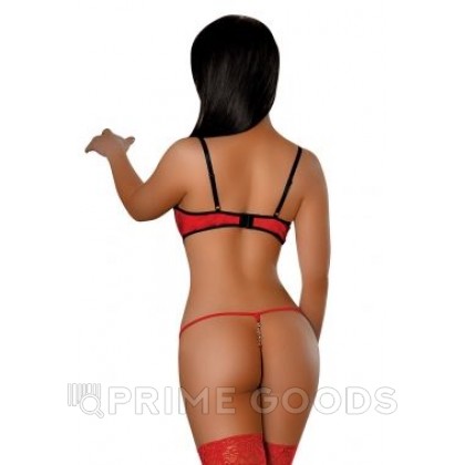 Стринги со стразами и кружевом, красные от sex shop primegoods фото 2