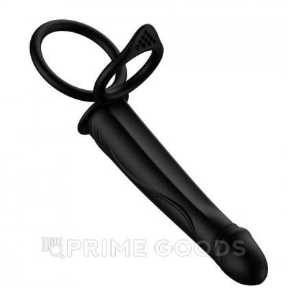 Двойное эрекционное кольцо с вибрацией и фаллоимитатором от sex shop primegoods фото 4