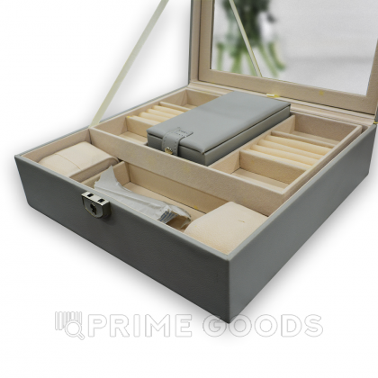 Органайзер квадратный (кожзам) серый от sex shop primegoods фото 5