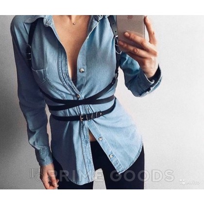 Классическая тонкая портупея из натуральной кожи (размер талии 65см) от sex shop primegoods фото 3