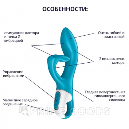 Вибратор-кролик Embrace me berry Satisfyer, бирюзовый от sex shop primegoods фото 2
