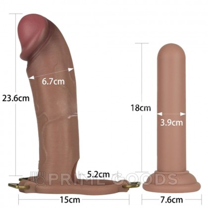 Расширенный набор страпона Ingen 10 (пояс, реалистичный полый дилдо и втулка) XS/S/M от sex shop primegoods фото 3