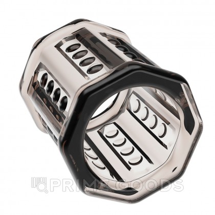 Насадка на пенис с ребристой поверхностью Pretty love серая от sex shop primegoods фото 3