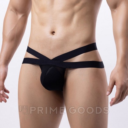 Сетчатые мужские стринги Strappy (L) черные от sex shop primegoods фото 6
