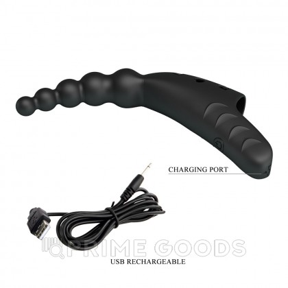 Вибратор на палец «Jordin» с шариками черный от sex shop primegoods фото 8