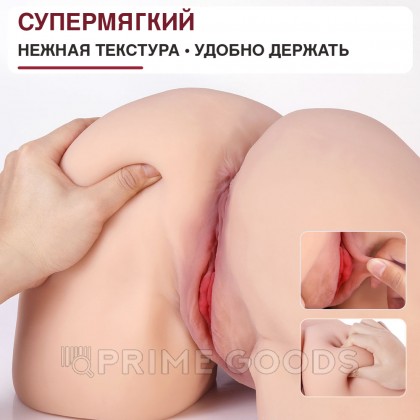 Реалистичный двойной мастурбатор с вибрацией и функцией всасывания Ingrid от sex shop primegoods фото 4